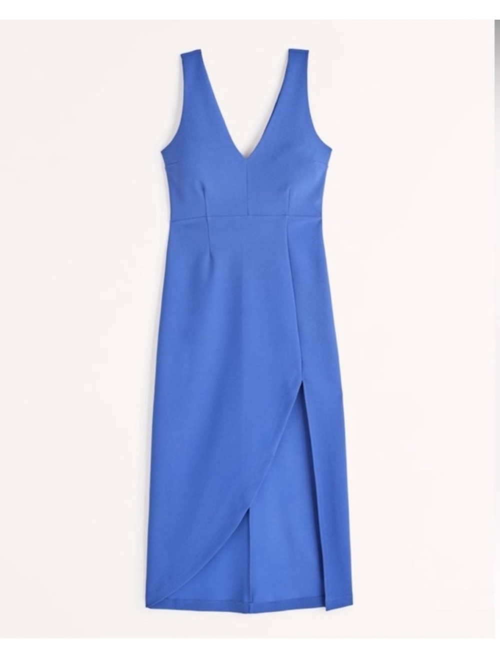 Abercrombie & Fitch Royal Blue Midi Dress with V-Neck and Slit-NWT